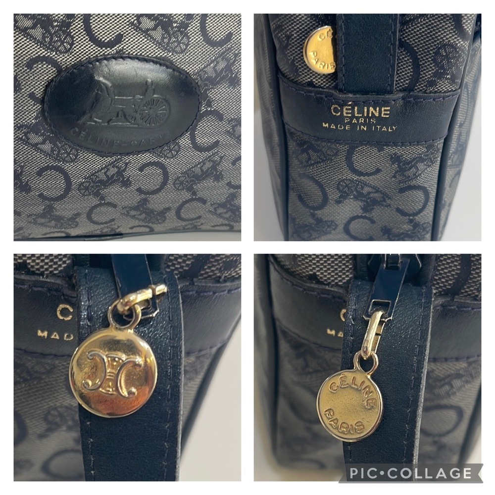 Rare Authentic Celine CC Logo Navy Vintage Shoulder Bag - Picture 8 of 16